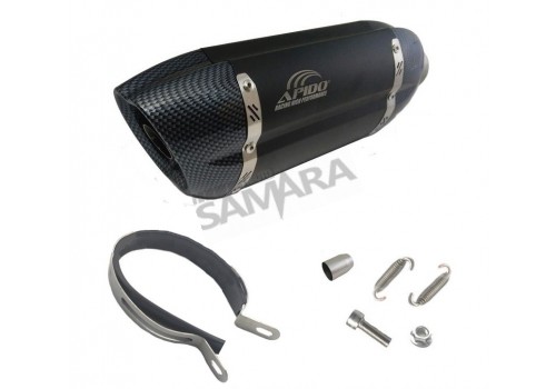 Τελικό εξάτμισης APIDO 51cm 400mm μαύρο/carbon με σιγαστήρα