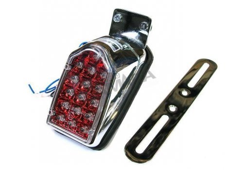 Φανάρι πίσω mini, χρώμιο βάση, LED κόκκινο
