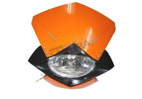 Μάσκα ENDURO με φανάρι πορτοκαλί