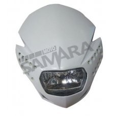 Μάσκα ENDURO άσπρη με LED φλας