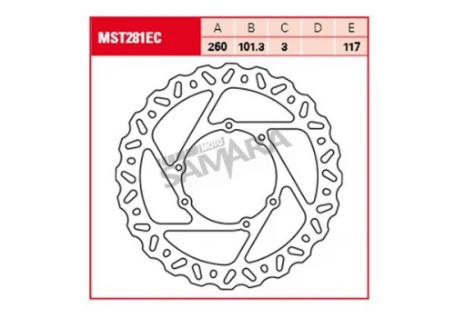Δισκόπλακα μαργαρίτα εμπρός για HONDA CRF 450 TRW LUCAS