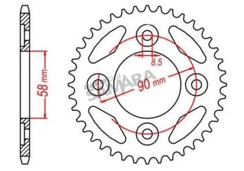 Γρανάζια τροχού για HONDA ANF 125 INNOVA RK