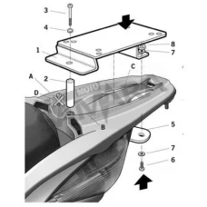 Σχάρα βαλίτσας για HONDA SH 125i / 150i '09-'16 SHAD